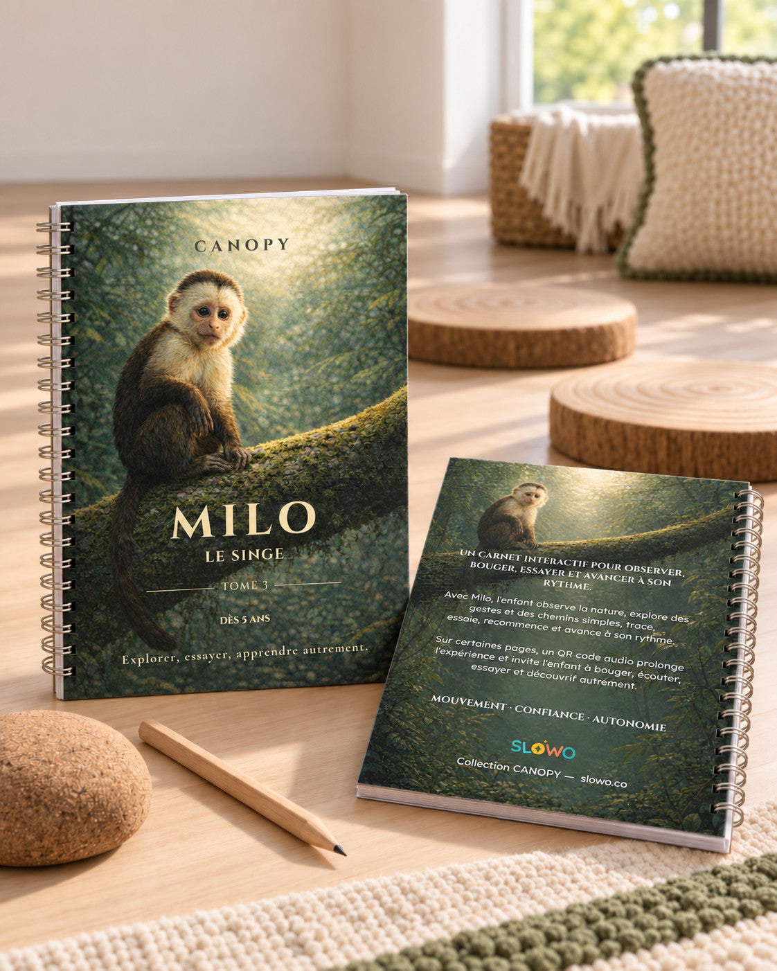 Carnet CANOPY — Milo le singe — édition français